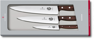 Набір кухонний Victorinox Wood Carving Set 3 ножа з дерев. ручкою (12,19,22см) у подар.упак.