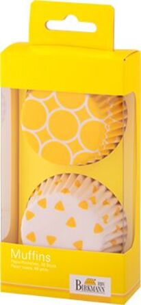 Набір форм для випічки маффінів, 48 шт, 7 см, жовтий / білий, Colour Splash RBV Birkmann