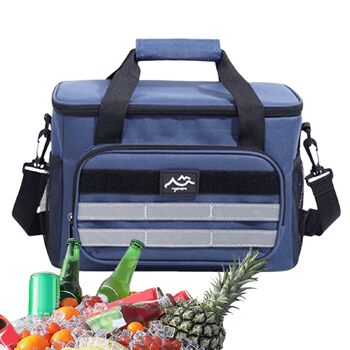 Універсальна термосумка для їжі, термобокс для ланч-боксу для дорослих - водонепроникне зберігання напоїв, грудного молока, для використання в дорозі, на риболовлі, пікніках, у походах, на барбекю, у школі, на роботі, темно-синій