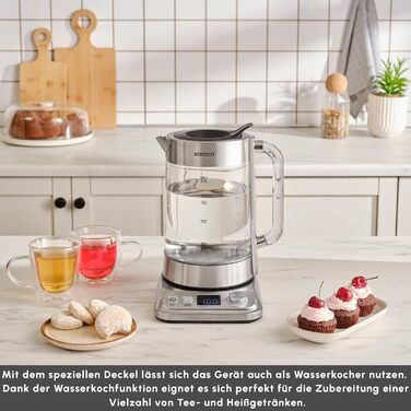 Автоматична чайна машина Karaca X Refika XL, чайник на 2 л та скляний чайник на 0,8 л, мультитемпературний режим, еко-режим, 2200 Вт, чайна машина для родини та гостей, хромована