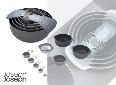 Набір мисок, 9 предметів, сірий Nest 9 Plus Joseph Joseph