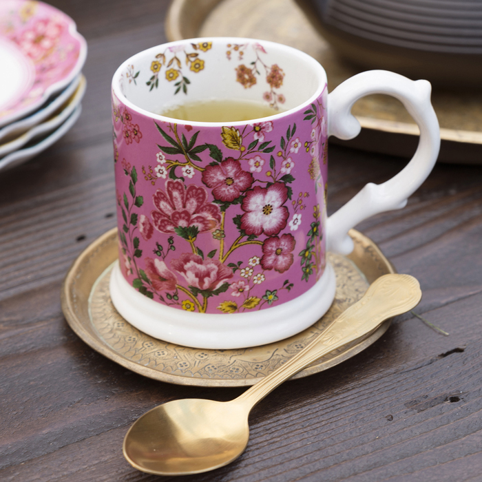 Кухоль для чаю CreativeTops EASTERN FLORA рожева кераміка, 350 мл
