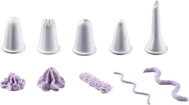 Кондитерський мішок 28 см та 5 пластикових насадок, кремово-білий Westmark