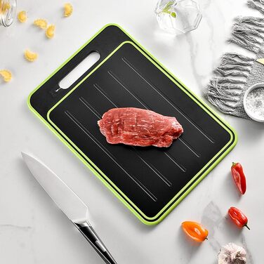 Дошка для розморожування та нарізання 36,5 х 25 см, чорний/зелений SMELEYOU