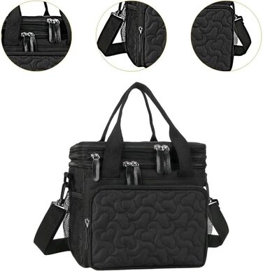 Ізольована сумка-холодильник, ланчбокс, сумка, посуд, сумочка, сумка-холодильник для обідів, ізольована термосумка для одноденних поїздок у парк, на роботу (чорна)