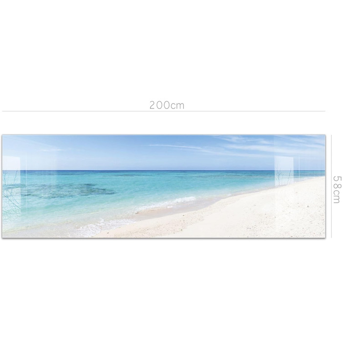 Кухонний фартух Timalo зі скляним виглядом Північне море, очерет, захід сонця, океан, солома 2-мм акрилове скло Бризкозахисна стінка для плити, скляний кухонний фартух, акрилові скляні стінові панелі, захисна панель для фартуха (200 x 58 см, 304- Beach)