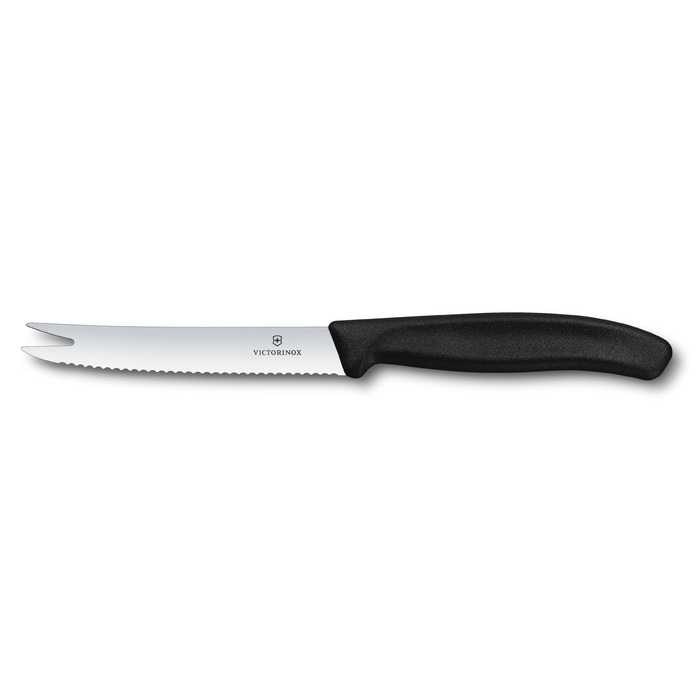 Кухонний ніж Victorinox SwissClassic Cheese&Sausage лезо 11см хвил. з чорн. ручкою