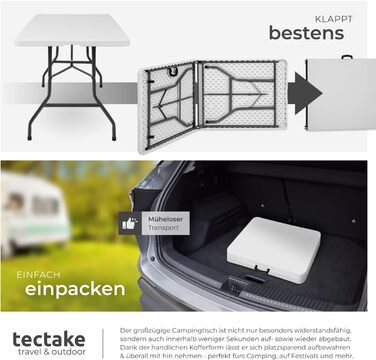 Кемпинговый стол с ремнем для переноски tectake