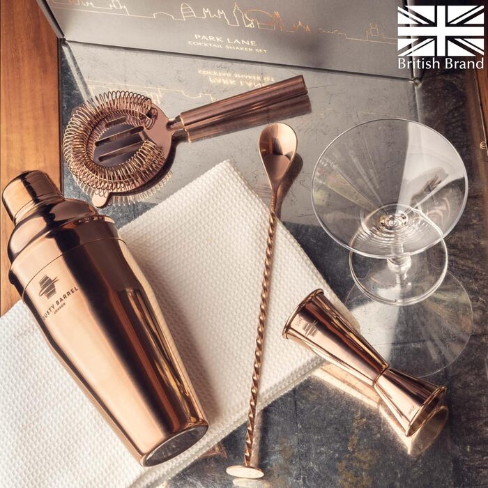 Профессиональный набор для приготовления коктейлей медный Rusty Barrel