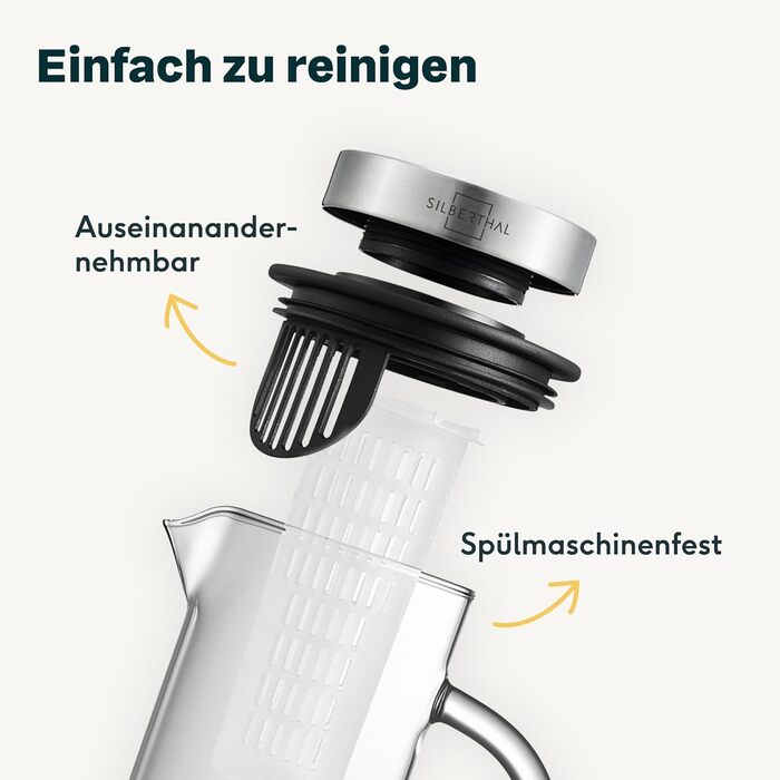 Набір із 2 скляних графинів 1 л з вставкою для фруктів Silberthal