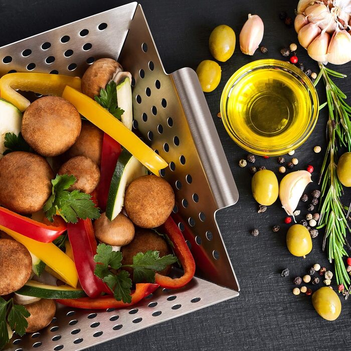 Кошик для гриля 21 x 21 x 6 см, нержавіюча сталь Blumtal