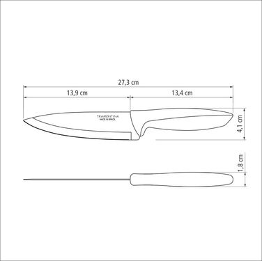 Ніж Chef Tramontina Plenus light grey, 152 мм (6740828)
