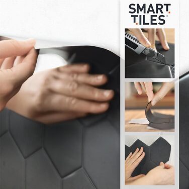 Наклейки для плитки, що самоклеяться - упаковка з 5 аркушів 29,36 см x 21,29 см - 3D самоклеючі ПВХ наклейки для плитки та фартуха для кухні, ванної кімнати та стін, кольорова та водонепроникна плитка (Cassandra Grey)