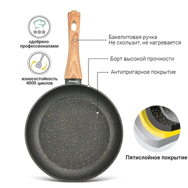 Сковорідка для смаження Fissman COSMIC BLACK 24x4,9 см (4341)