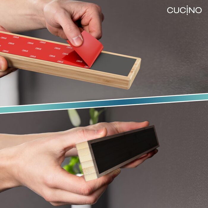 Магнітний тримач для ножів настінний 25 см, бамбук CUCINO