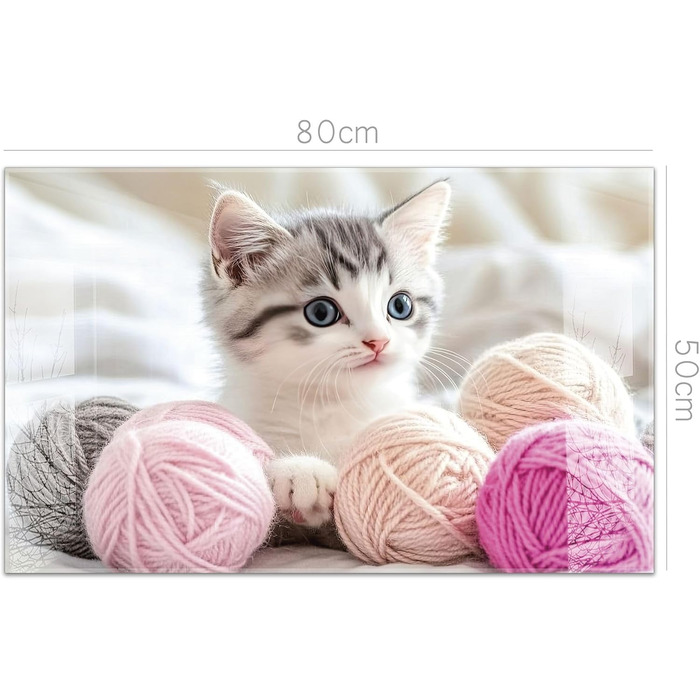 Кухонний фартух timalo зі скляним виглядом Акрилове скло 2 мм Бризкозахисна стіна для плити, скляний фартух, акрилові скляні стінові панелі, захисна панель для фартуха Бетонно-блакитно-сірий (80x50 см, 241- Коти)