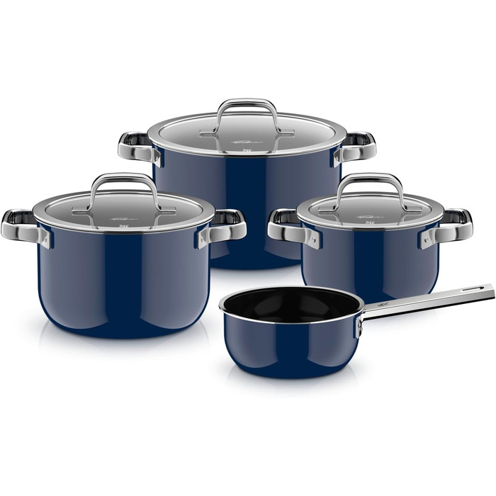 Набір каструль зі скляними кришками, 4 предмети, Tim Raue Edition, синій Fusiontec Mineral Pro WMF