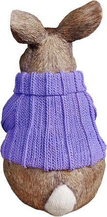 Декоративні фігурки великоднього зайчика у фіолетовому светрі colourliving