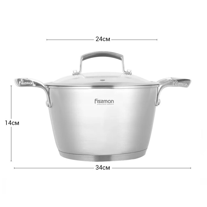 Кастрюля Fissman MILLENIUM 24x14 см/5,6л с крышкой (5364)