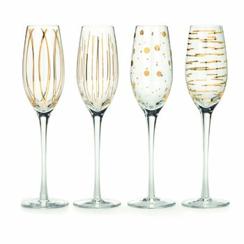 Набор бокалов для шампанского Mikasa CHEERS GOLD, стекло, 210 мл, 4 пр.