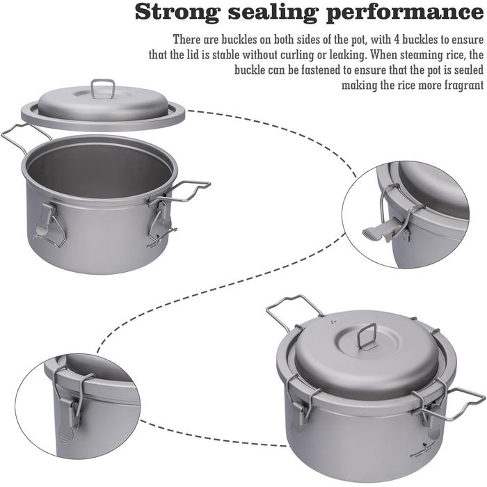 Ультралегкий титановий туристична каструля 3,2 л Boundless Voyage