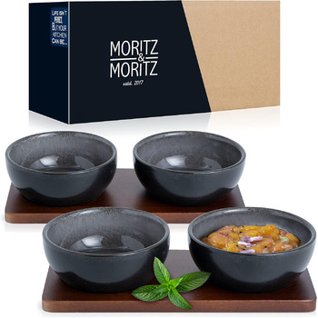 Набор посуды Moritz & Moritz VIDA из 18 предметов Элегантный набор тарелок на 6 персон из высококачественного фарфора посуда, состоящая из 6 обеденных тарелок, 6 десертных тарелок, 6 суповых тарелок (4 маленьких миски для макания)