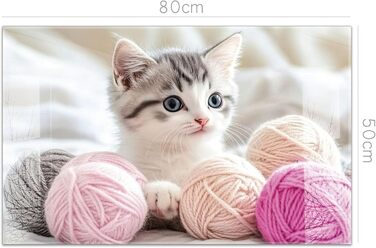 Кухонний фартух timalo зі скляним виглядом Акрилове скло 2 мм Бризкозахисна стіна для плити, скляний фартух, акрилові скляні стінові панелі, захисна панель для фартуха Бетонно-блакитно-сірий (80x50 см, 241- Коти)