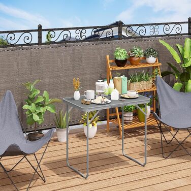 Розкладний стіл для відпочинку 80x50x70 см сірий eSituro