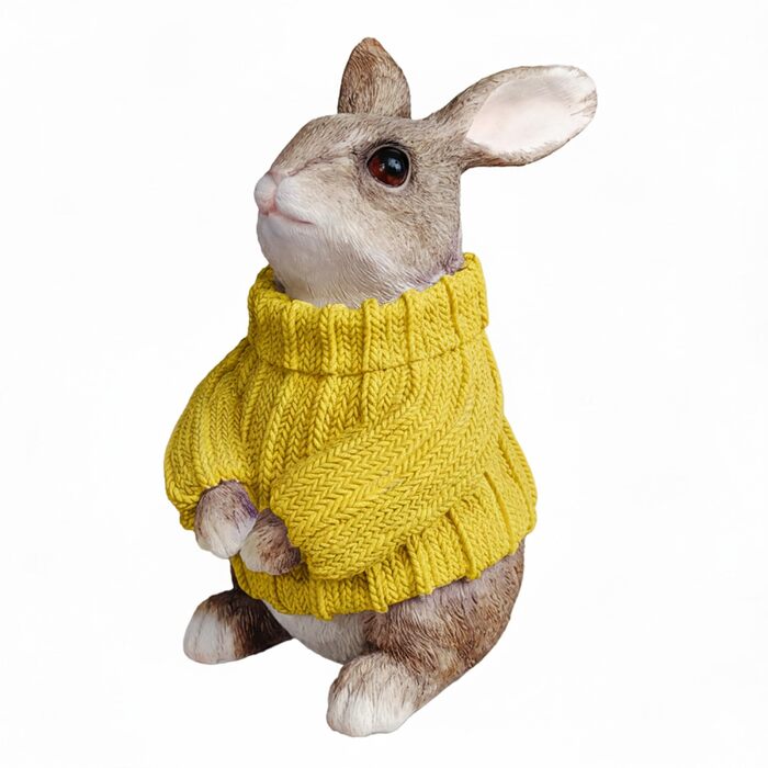 Декоративні фігурки кроликів у светрі жовтий colourliving