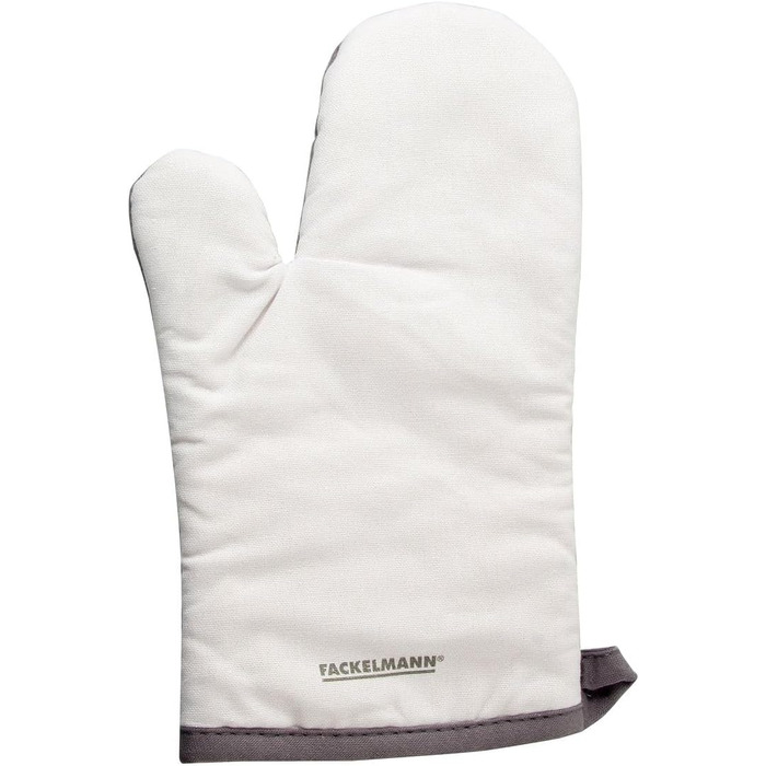 Рукавиця для духовки, бавовна, біло-сіра Fackelmann