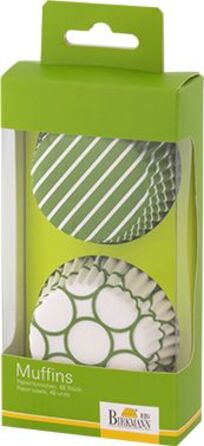 Набір форм для випічки маффінів, 48 шт, 7 см, зелений / білий, Colour Splash RBV Birkmann