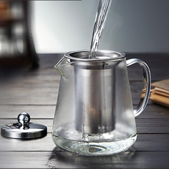 Скляний чайник TAMUME з ситечком з нержавіючої сталі для легкого наливання (500 мл) (1300 мл)