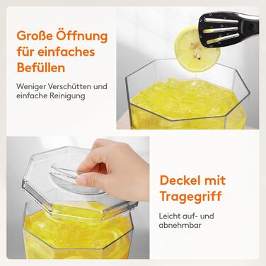 Диспенсер для напоїв з краном та підставкою, пластиковий диспенсер для води, лимонаду, соку та інших напоїв (2,6 л). Знімний стенд для зручного використання на вечірках.