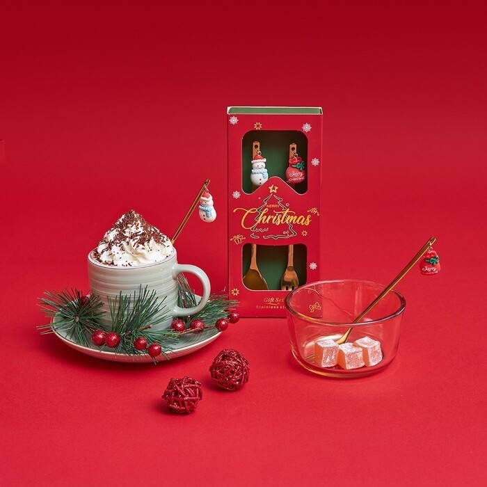 Набір столових приборів Fissman XMAS 2 придмети нержавіюча сталь (3067)