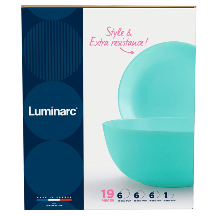 Сервіз LUMINARC DIWALI LIGHT TURQUOISE, 19 предметів (6443106)