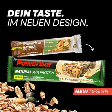 Натуральні протеїнові батончики 18 x 40 г хрумкий солоний арахіс Powerbar