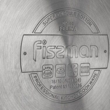 Ківш Fissman FELINA 16x10,5 см / 2,1л. зі скляною кришкою нержавеющая сталь (5337)