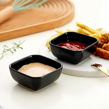 Набор из 6 керамических мисок для соусов 0,09 л, черный Swuut
