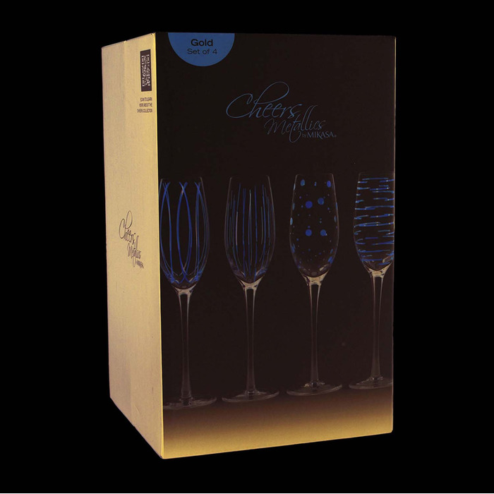 Набор бокалов для шампанского Mikasa CHEERS GOLD, стекло, 210 мл, 4 пр.