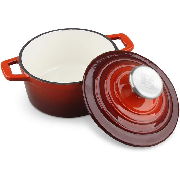 Набір чавунних каструль з кришками, 7 предметів, червоний Carl Schmidt Sohn