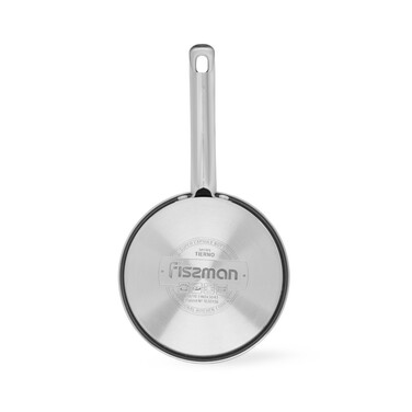 Ковш Fissman TIERNO 16x9,5 см/1,5 л со стеклянной крышкой нержавеющая сталь (5488)