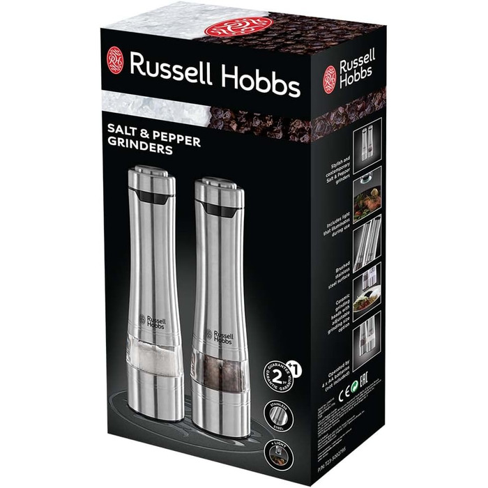 Млин для солі та перцю з нержавіючої сталі 2 предмета Russell Hobbs