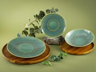 Набор тарелок на 6 персон, 18 предметов, зеленый Sea Breeze Creatable