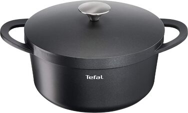 Жаровня 24 см с крышкой, черная TRATTORIA TEFAL