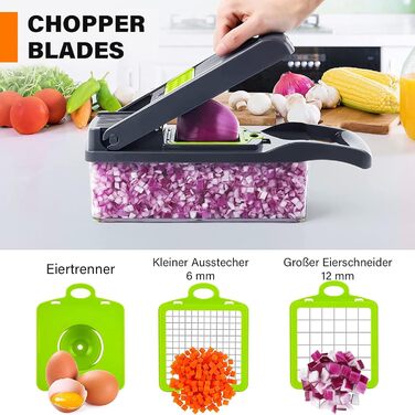 Універсальна овочерізка 16-в-1, сірий колір Etievort