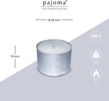 Чайні свічки, час горіння 8 годин, 20 г pajoma