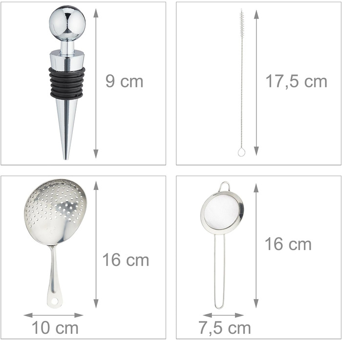 Набір для коктейлів 16 предметів Relaxdays