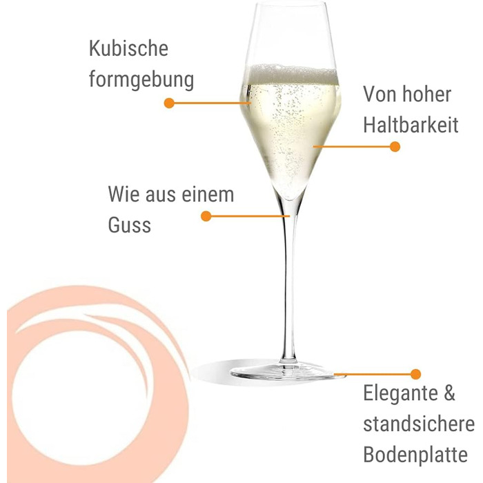 Набор из 6 бокалов для шампанского 290 мл,  Quatrophil Stölzle Lausitz