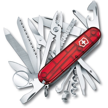 Нож Victorinox Swisschamp 91мм/33funk/красный прозрачный