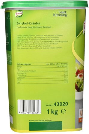 Заправка для салату Knorr Art (Легко готується, універсальна заправка для салату) 1 упаковка (1 x 1 кг) (Цибуля, 1 кг (1 упаковка))